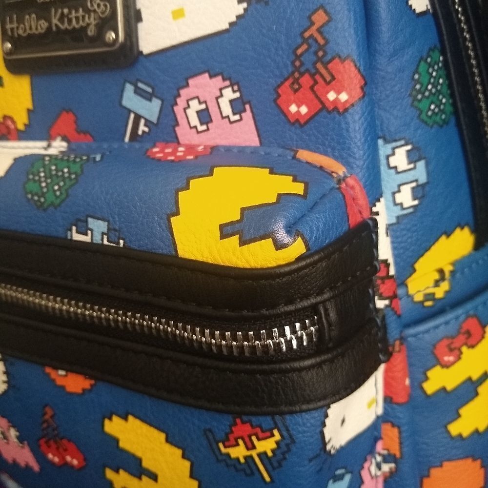 Loungefly Loves Hello Kitty Pac-Man Mini Backpack and Pink Pac-Man Coin Pouch - Picture 5 of 8